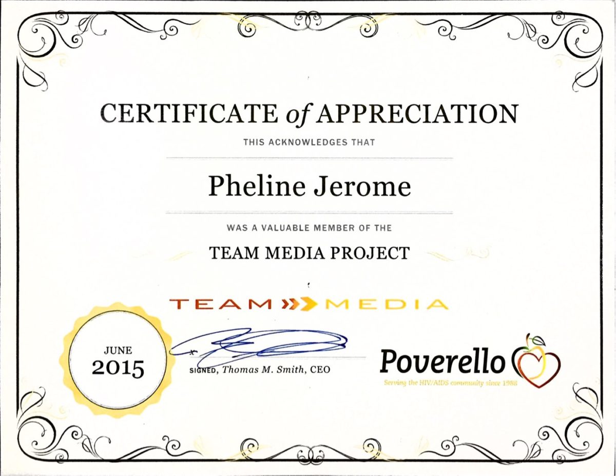 Pheline Joseph - Poverello Team Media Project